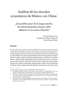 Análisis de los vínculos económicos de México con China: