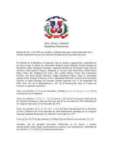 Resolución No. 1733-2005 - Observatorio Judicial Dominicano