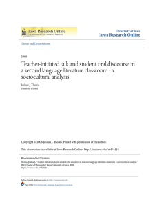 Teacher-initiated talk and student oral discourse in a second