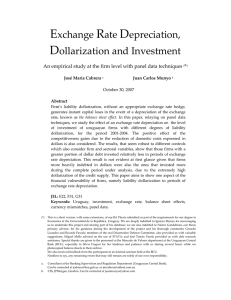 Exchange Rate Depreciation, Dollarization and Investment