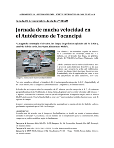 Jornada de mucha velocidad en el Autódromo de Tocancipá