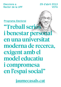 Programa electoral 2013 - Universitat Pompeu Fabra