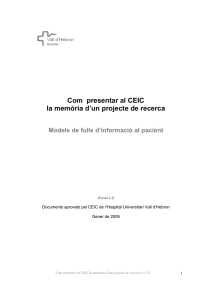 Com presentar al CEIC la memòria d`un projecte de recerca