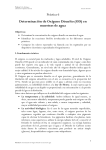 Práctica 6 Determinación de Oxígeno Disuelto (OD) en muestras de