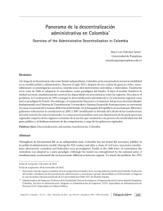 Panorama de la descentralización administrativa en Colombia*