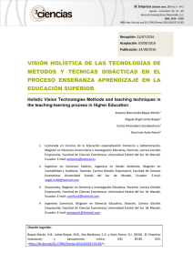 visión holística de las tecnologías de métodos y técnicas