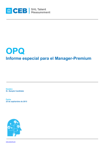 Informe especial para el Manager-Premium