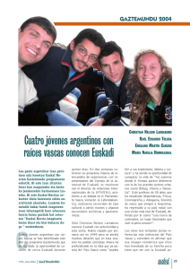 Cuatro jóvenes argentinos con raíces vascas conocen Euskadi