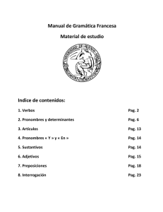 Manual de Gramática Francesa Material de estudio Indice de