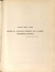 cuarta parte.—flora avance al catálogo florìstico de la guinea