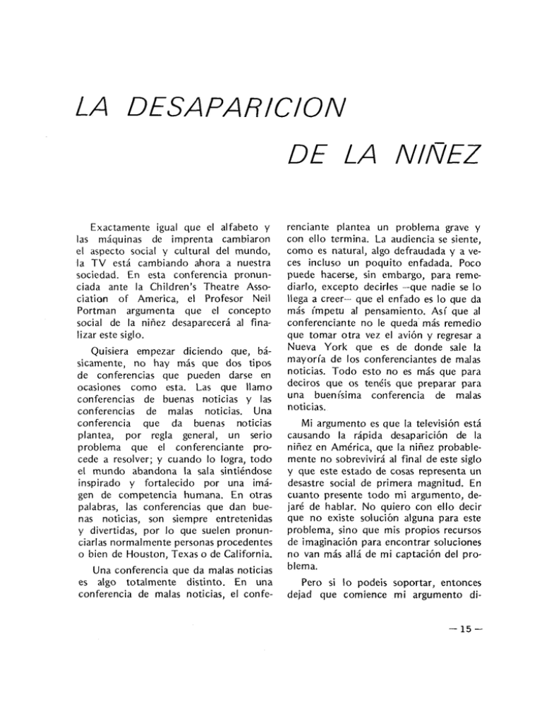 Pdf La Desaparici N De La Ni Ez