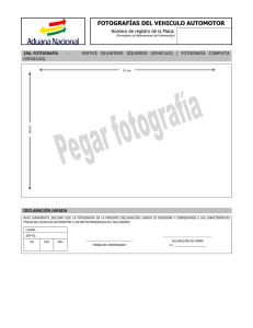 Formulario de Fotografías para el Certificado del Vehículo Automotor