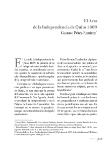 El Acta de la Independencia de Quito 1809