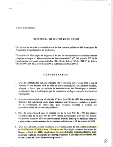 Decreto Urbano No. 040 del 9 de Mayo de 2000