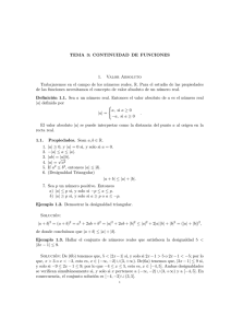 TEMA 3: CONTINUIDAD DE FUNCIONES 1. Valor Absoluto