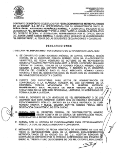 contrato de depósito celebrado por “estacionamientos metropolitanos