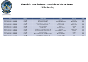 Calendario y resultados de competiciones internacionales