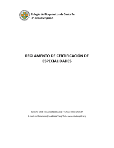 reglamento de certificación de especialidades