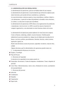 CAPITULO II 2.1 ADMINISTRACIÓN DE OPERACIONES La