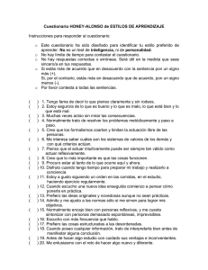Cuestionario HONEY-ALONSO de ESTILOS DE APRENDIZAJE