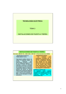 TECNOLOGÍA ELÉCTRICA TEMA 3 INSTALACIONES DE PUESTA