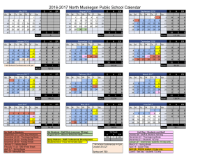 2016-2017 North Muskegon Public School Calendar
