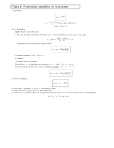 Tema 8. Resolución numérica de ecuaciones