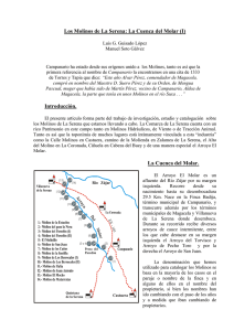 Los Molinos de La Serena: La Cuenca del Molar (I