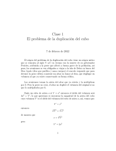 Clase 1 El problema de la duplicación del cubo