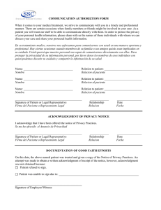COMMUNICATION AUTHORIZTION FORM When it comes to your