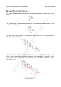 Manual de conversión binario-decimal-hexadecimal