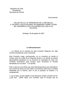 Discurso del Presidente de Chile, Ricardo Lagos Escobar (pdf, 20 Kb.)