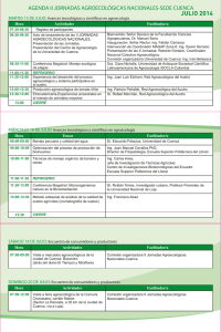 Agenda II Jornadas Agroecológicas Nacionales