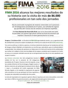 FIMA 2016 alcanza los mejores resultados de