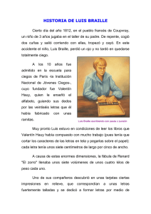 Historia Louis Braille - Web de Educación de la ONCE