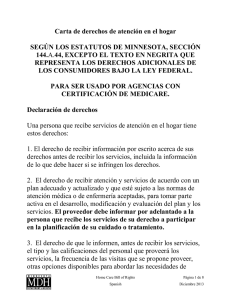 Combined Bill of Rights for Home Care - Spanish