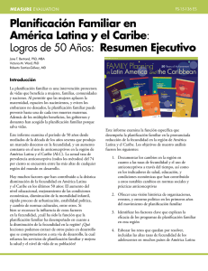 Planificación Familiar en América Latina y el Caribe: Logros de 50