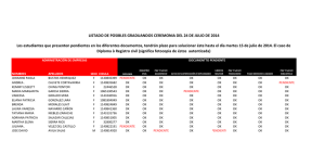 Los estudiantes que presenten pendientes en los diferentes