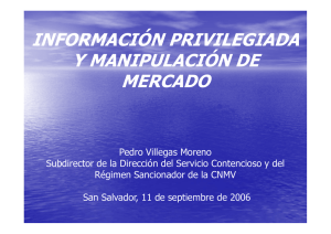 INFORMACIÓN PRIVILEGIADA Y MANIPULACIÓN DE MERCADO
