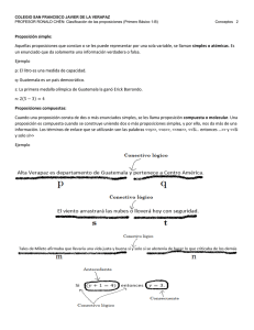 Proposición simple: Aquellas proposiciones que constan o se les