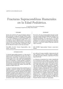Fracturas Supracondileas Humerales en la Edad Pediátrica.