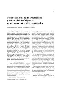Metabolismo del ácido araquidónico y actividad de fosfolipasa A2