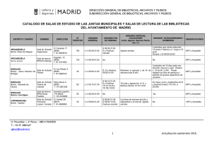 Catálogo Salas de estudio y lectura