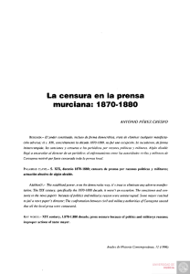 La censura en la prensa murciana: 1870-1880