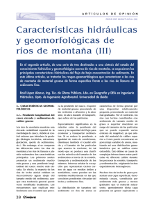 Características hidráulicas y geomorfológicas de ríos de montaña (III)
