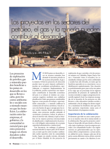 Los proyectos en los sectores del petróleo, el gas y la minería