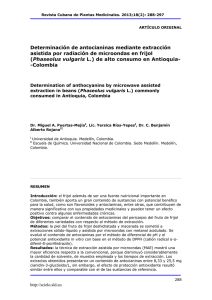 Determinación de antocianinas mediante extracción asistida por