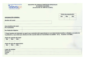 Comisión Nacional de REGISTRO DE CANALES TEMÁTICOS