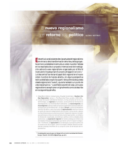 El nuevo regionalismo - revista de comercio exterior