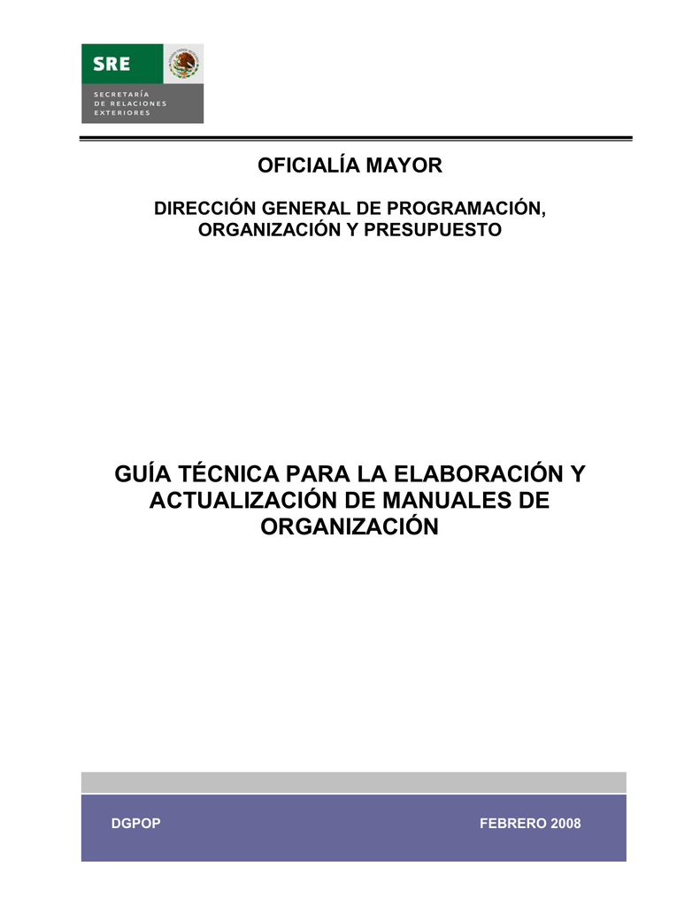 Gu A T Cnica Para La Elaboraci N Y Actualizaci N De Manuales De